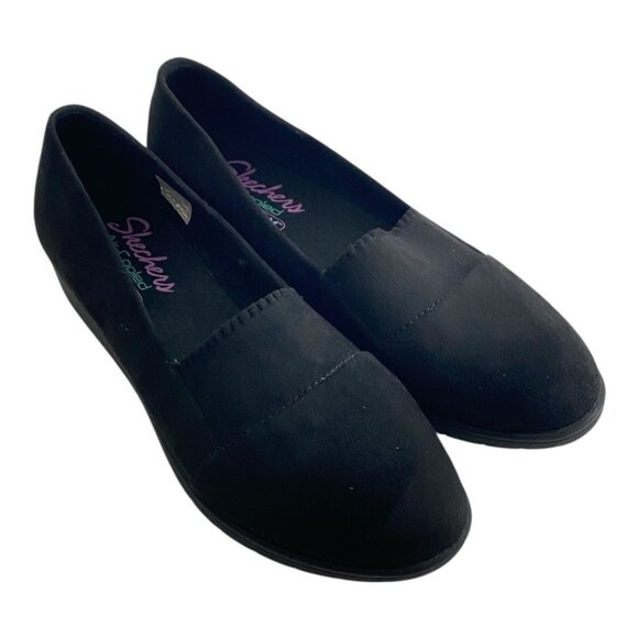 Skechers Shoes Womens 7.5 Relaxed Fit Air Cooled Memory Foam Black Suede Slip on - Picture 3 of 9